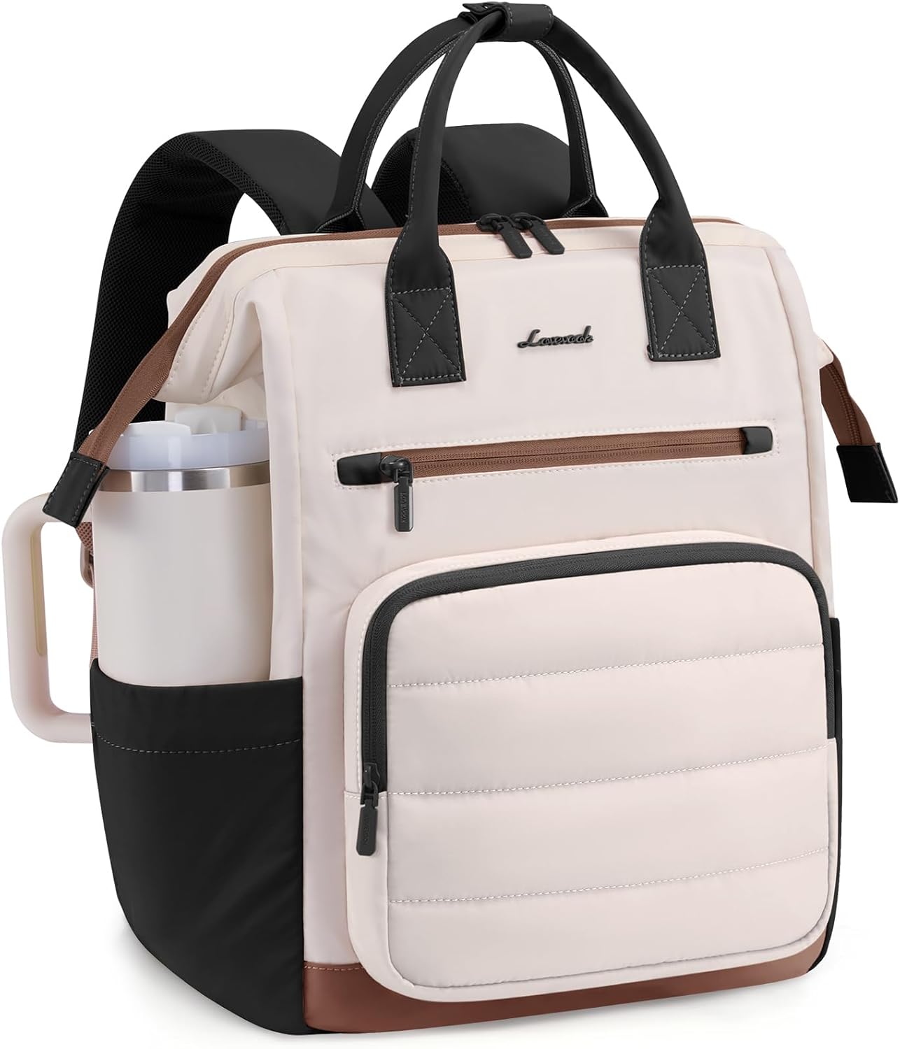 LOVEVOOK Puffer Laptop Backpack for Women, 15.6 Inch Work Backpack purse for Nurse Teacher, College Back to School Bookbag for Teen Girls, Personal Item Travel Bag Computer Daypack for Daily Commute