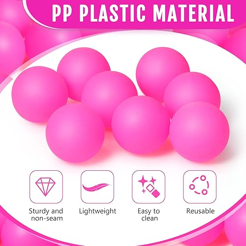 Vista 101 de Hanaive Paquete de 100 pelotas de tenis de mesa multicolor de 1.575 pulgadas, bolas de plástico lavables a granel, juego pequeño para juegos de Negro