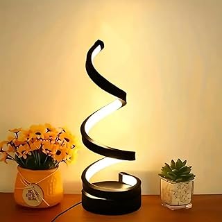 LED Modern Table Lamp Spiral USB Desk Light 3 Colors Stepless Dimming Bedside Lamp Nightstand Lamps for Home Living Room B...
