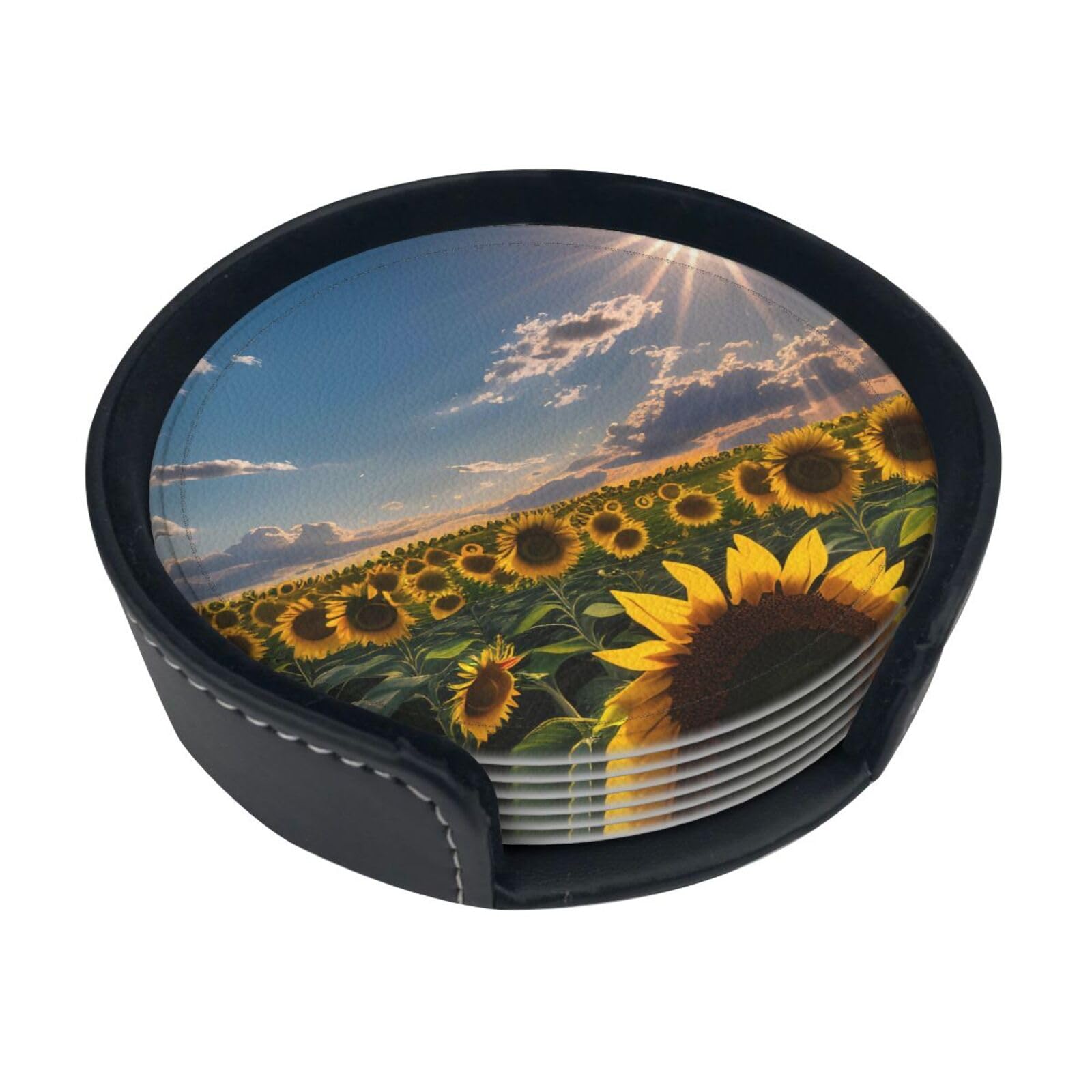 Dessous de verre tournesol anti-tache pour table basse