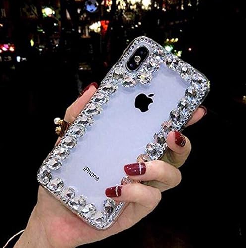 Miniatura 2 de Funda protectora brillante para iPhone XR, 3D, de lujo, con diamantes de imitación de cristal relucientes, amortiguadora, transparente y protectora