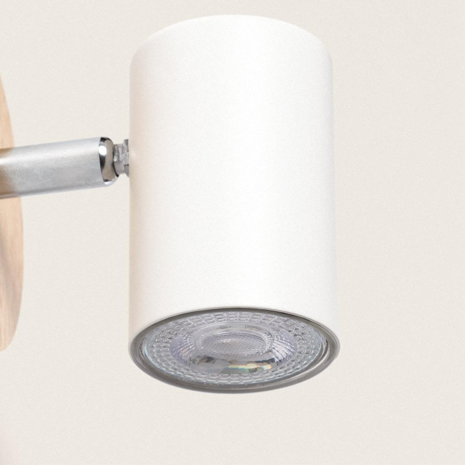 Lámpara De Techo Orientable 4 Focos Albus - Diseño Madera Y Metal, Bombillas GU10 No Incluidas