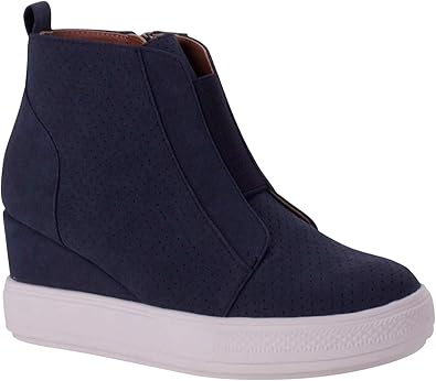 Navy wedge sneakers Clearance