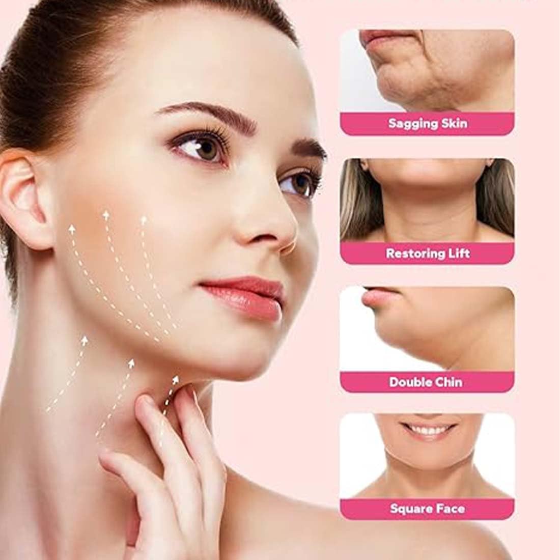 Reductor de Papada, Papada Reductor Mujer, Correa Adelgazante Facial, Papada Reductor Mujer,Faja Facial Lifting,Máscara Para Facial V Belleza Cuello Mascarilla Alza Forma Delgada Línea