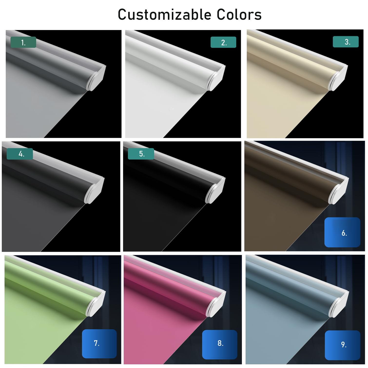 Tenda Oscurante a Rullo Senza Fili,Tende Avvolgibile con Sistema a Molla,Tessuto Protezione UV e Impermeabile,per Porte e Finestre,Personalizzate,Larghezza x Altezza (95cm x 250cm)