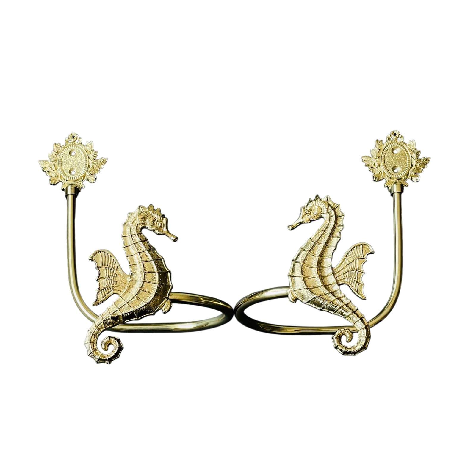 Curtain Holdbacks 2pcs, Brass Heavy Duty Curtain Tiebacks for Wall, Side Holder Pull Back Hooks for Drapes Tie Back Home Window Decor