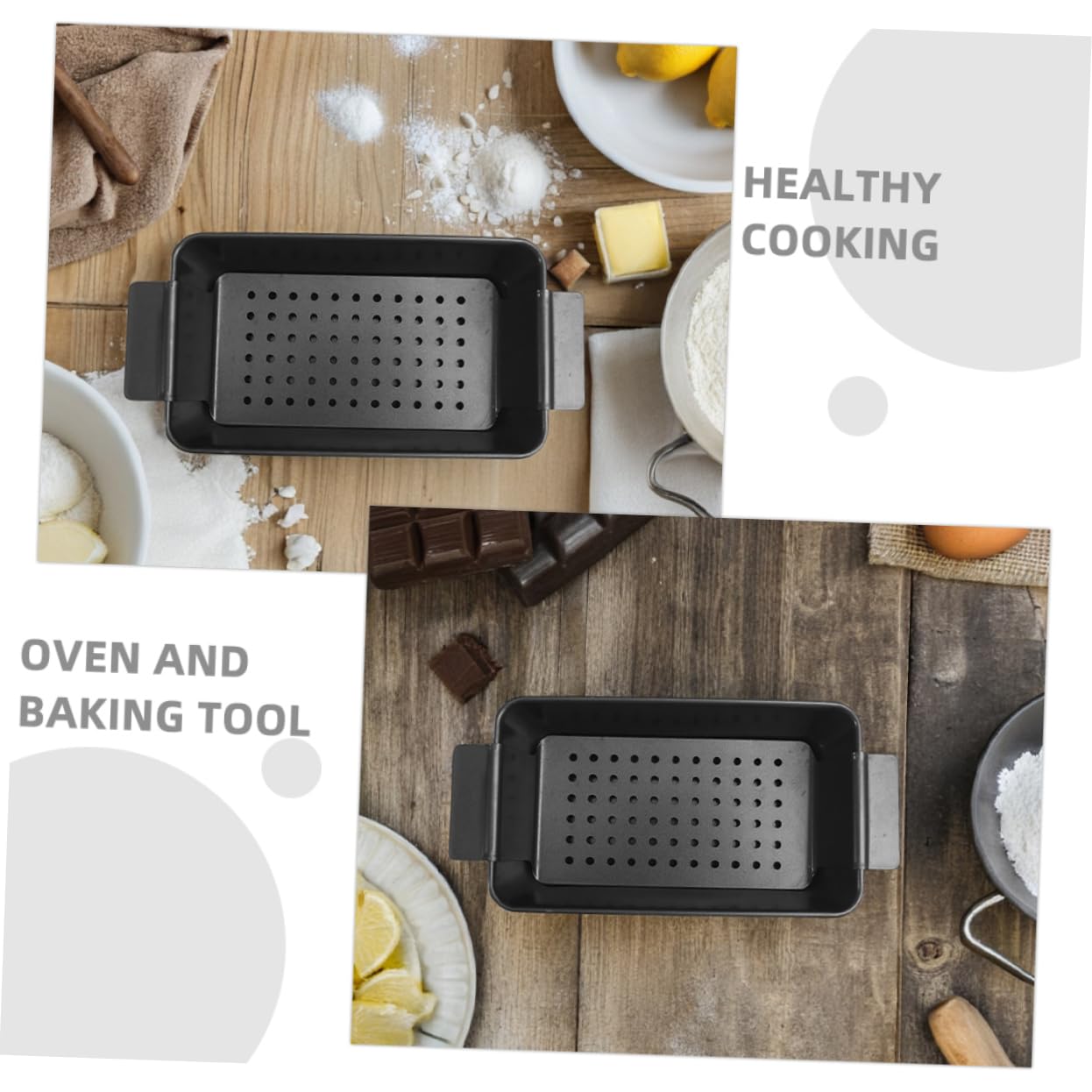 Molde para Pan Tostado Antiadherente Negro de Acero al Carbono, 2 Piezas | Hornear Pan y Asados, con Tapa, Desprende Fácil, Recoge Grasa, Uso Doméstico