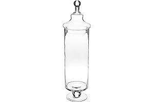 4" Dx17 Clear Apothecary Jar, 4" by 17", White
