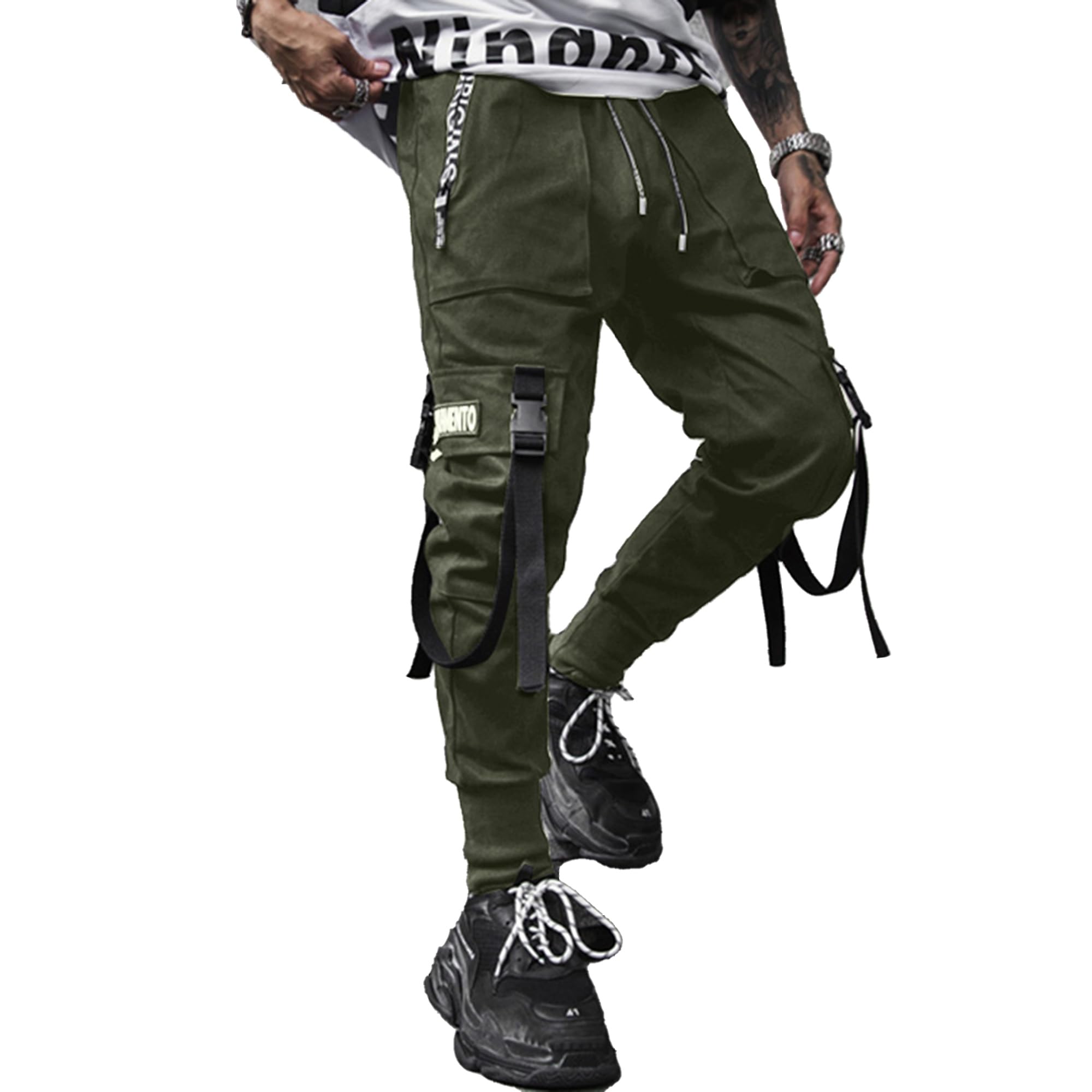 Xyxiongmao Mens Jogger Pants Techwear Hip Hop Harem Pants