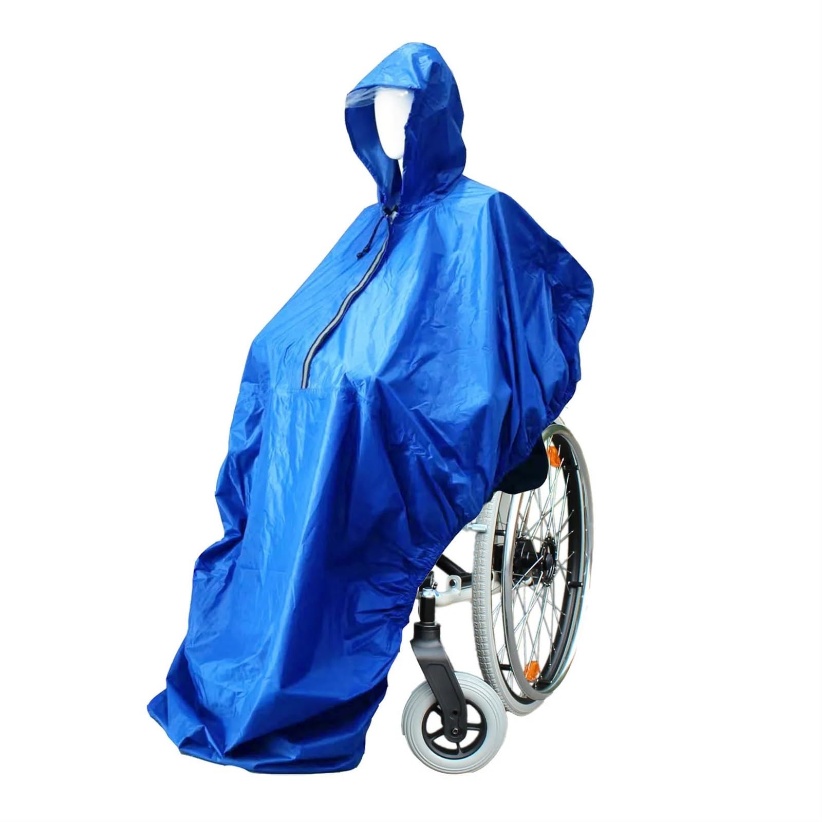 Wenyog Blue Wheelchair Rain Cover Wheelchair Waterproof Raincoat For Elderly People Scooters Disabled People Riding Raincoat Waterproof Weather Resistant Waterproof Adjustable(Blue)