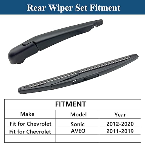 Miniatura 2 de Juego de brazo y limpiaparabrisas trasero para Chevrolet Sonic 2012-2020, Chevrolet Aveo 2011-2019 Reemplazo de limpiaparabrisas trasero Número de