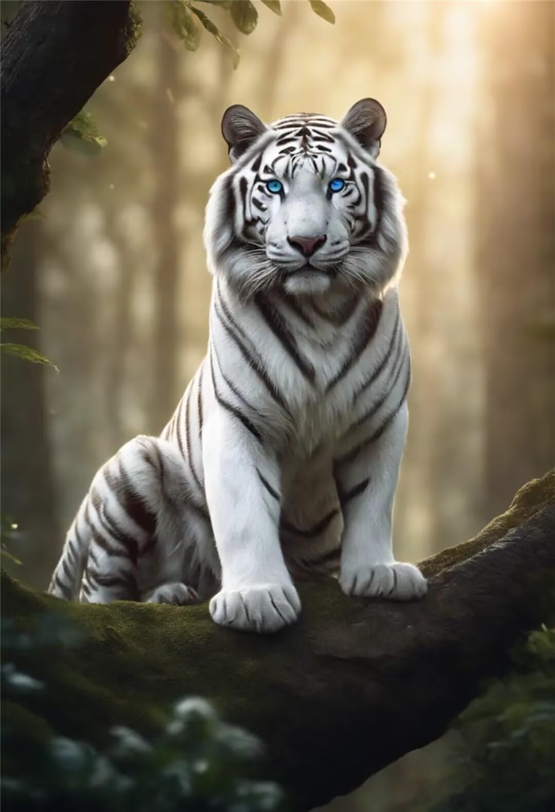 DIY diamond painting adulte pour décorer le salon avec un grand tigre