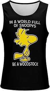 タンクトップ メンズ スヌーピー ウッドストック ノースリーブ タンクトップ トップス インナーシャツ 柔らかい カジュアル おしゃれ 大きいサイズ スポーツ ボディビル フィットネス 部屋着