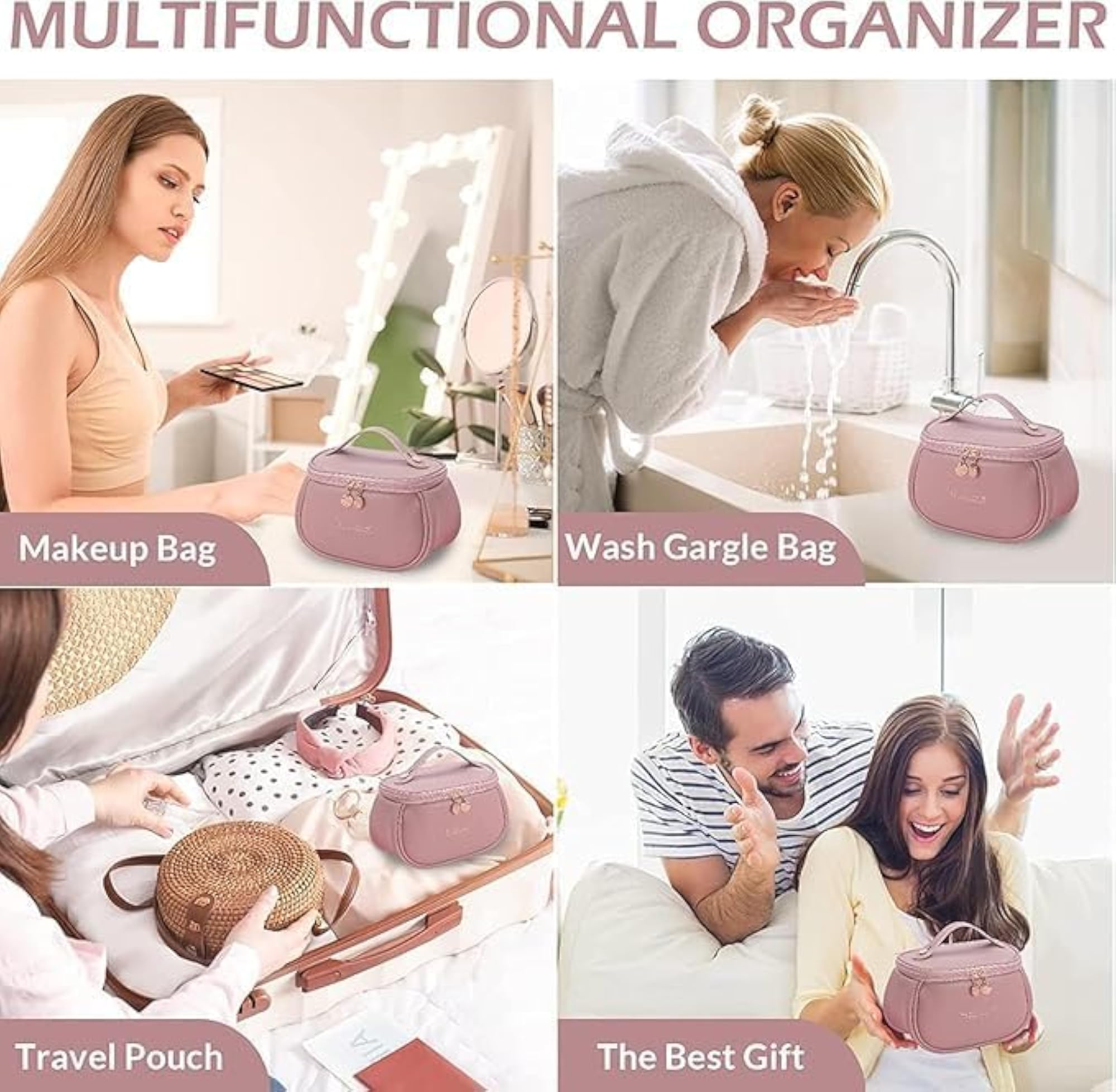 Makeup Storage Bag, Portable Cosmetic Bag for Women