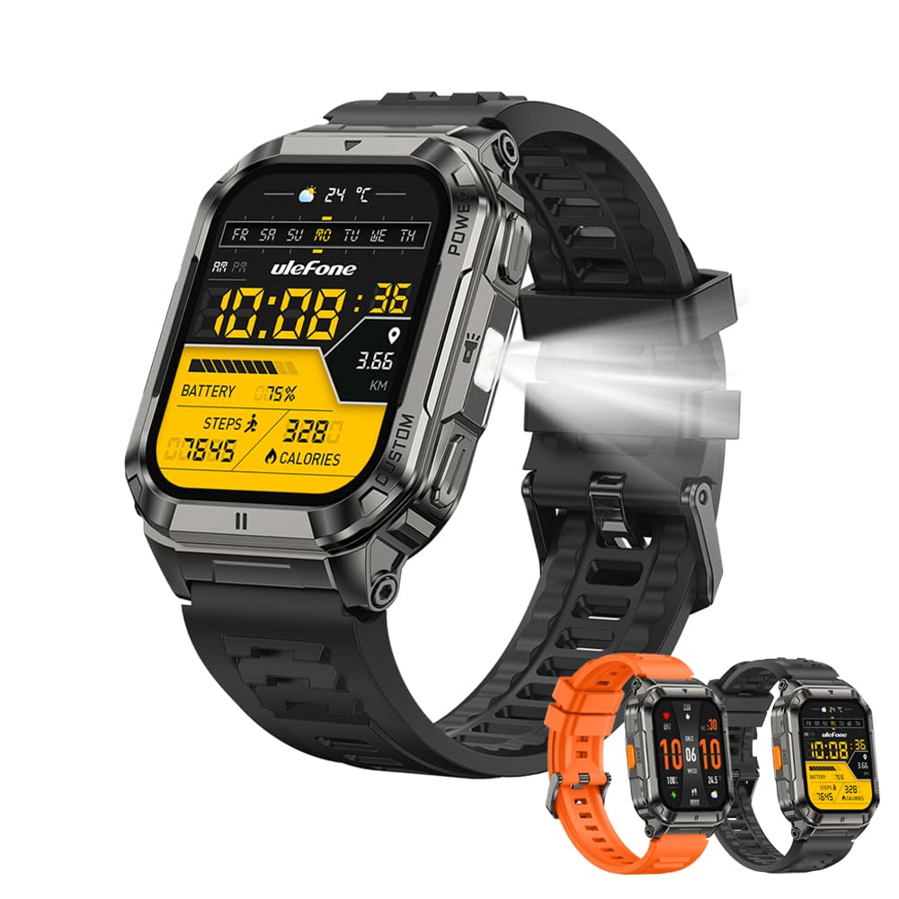 Ulefone Armor Watch Ultra Orologio Smart con GPS e AGPS, Mappa Offline, Schermo AMOLED 1,93", Impermeabile 5ATM IP68 IP69K,160 Modalità Sportive, Orologio Outdoor per Escursionismo, Ciclismo e Nuoto