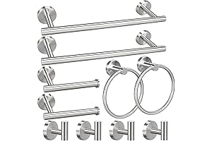 Exquisite 10-Piece Brushed Nickel Bathroom Hardware Set: Elevate Your Bathroom's Elegance