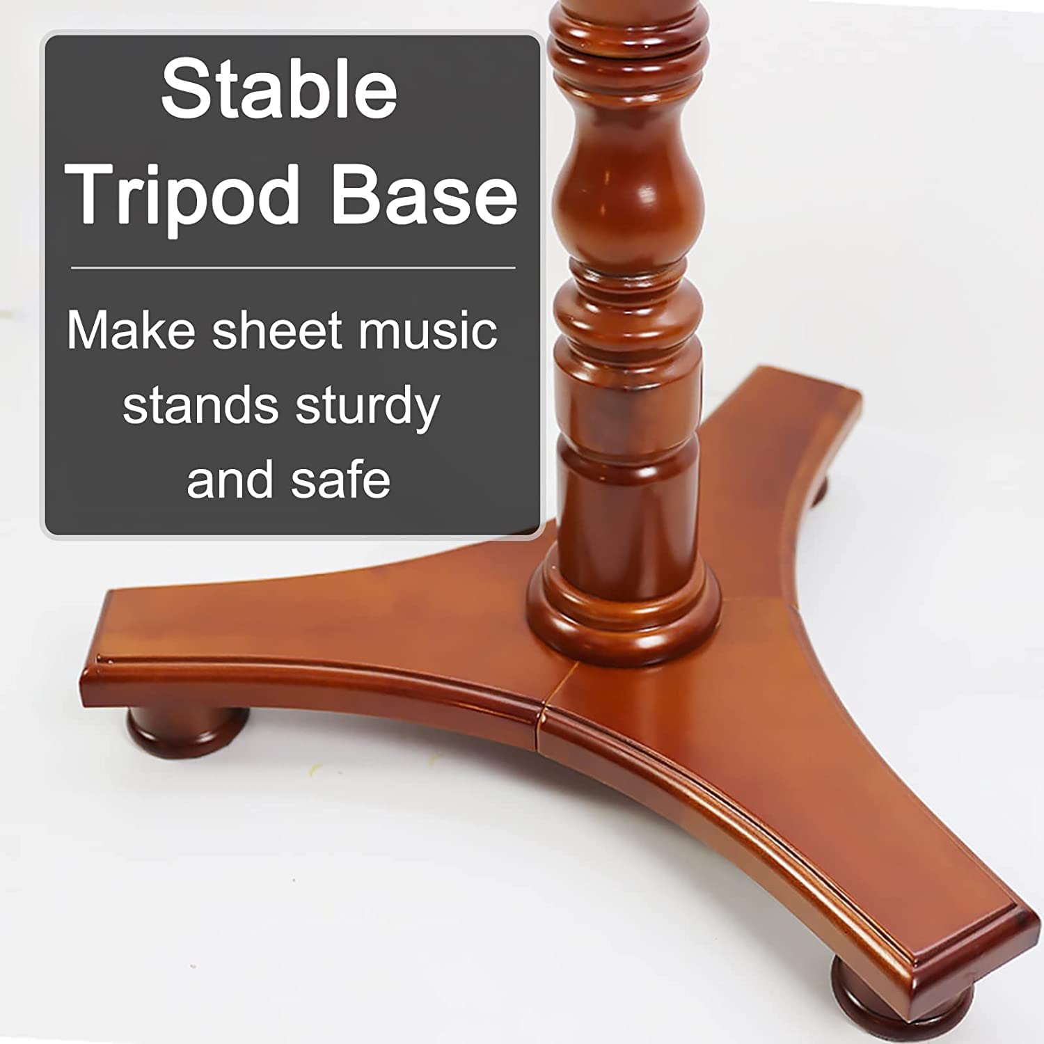 Atril Musica Soportes de música Soporte de música de Madera Pesada Soportes de partituras de ángulo Ajustable Trípode Estable para Soporte de Libro de Estudio de Concierto Portátil