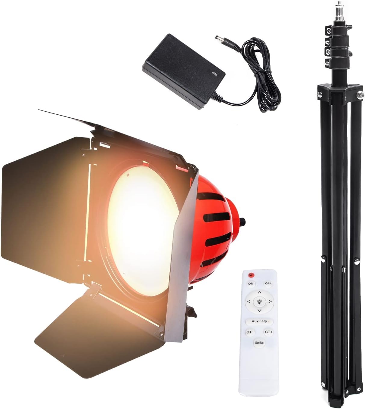 Projecteur Pro pour Studio Photo Vidéo Redhead Red Head Lampe Rouge Lumière 800W Mandarine Eclairage Continu Dimmer 3200K et 2m Trépieds pour Photographie Film Youtube Interviews