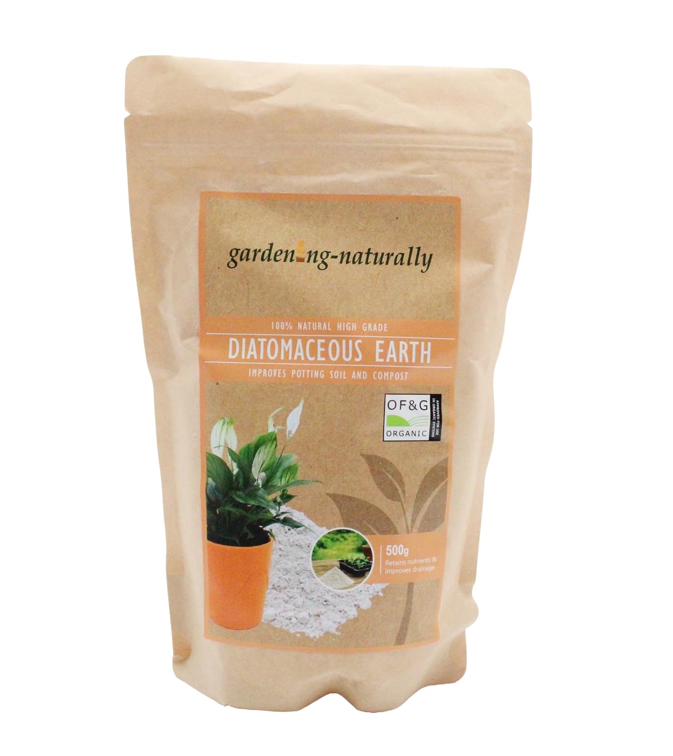 Diatomaceous Earth for Potting Soil and Compost Improver – Improves Soil Structure, Moisture Retention and Nutrient Uptake for Healthy Root Growth in Pots, Beds and Peat-Free Compost Mixes (500g)