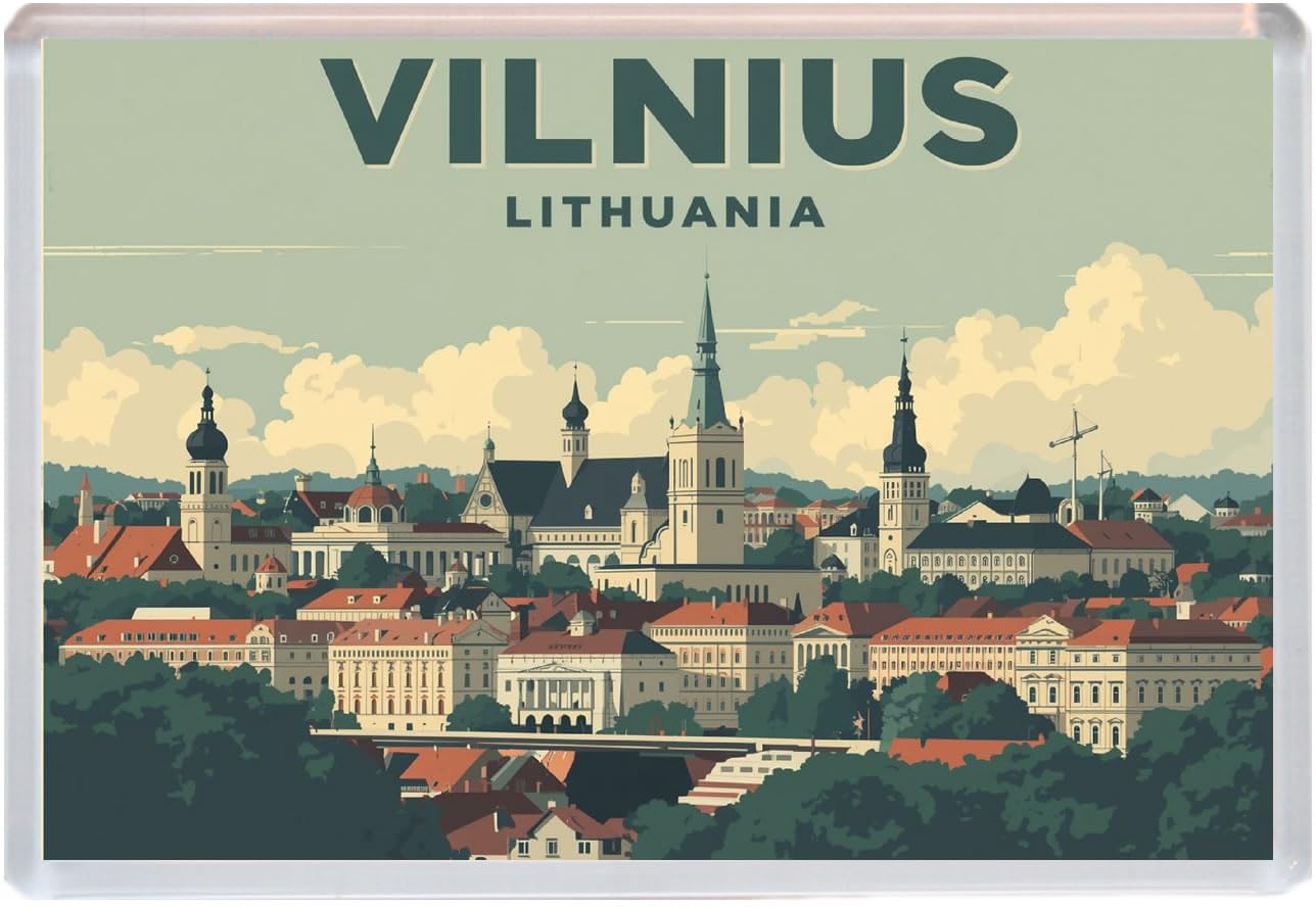 Vilnius - Lithuania - Jumbo Artistic Fridge Magnet 96 x 67mm BBSFHM3041