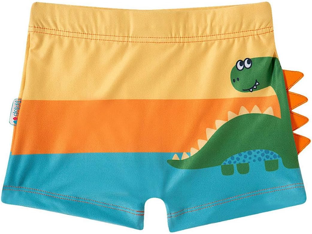 Sunga Boxer Infantil Proteção UV Dino Laranja Tip Top