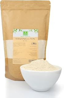 Wheat Gluten from the Green Essence - Vegan Meat Substitute - Seitan Base Powder - Wheat Glue Low Carb - Natural Thickener - Pure Vegetable - Wheat Protein 1 kg
