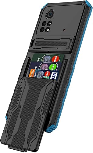 Funda tipo cartera para Xiaomi Poco X4 Pro 5G con soporte para tarjeta de crédito Soporte Soporte Soporte Slim Rugged a prueba de golpes Heavy Duty
