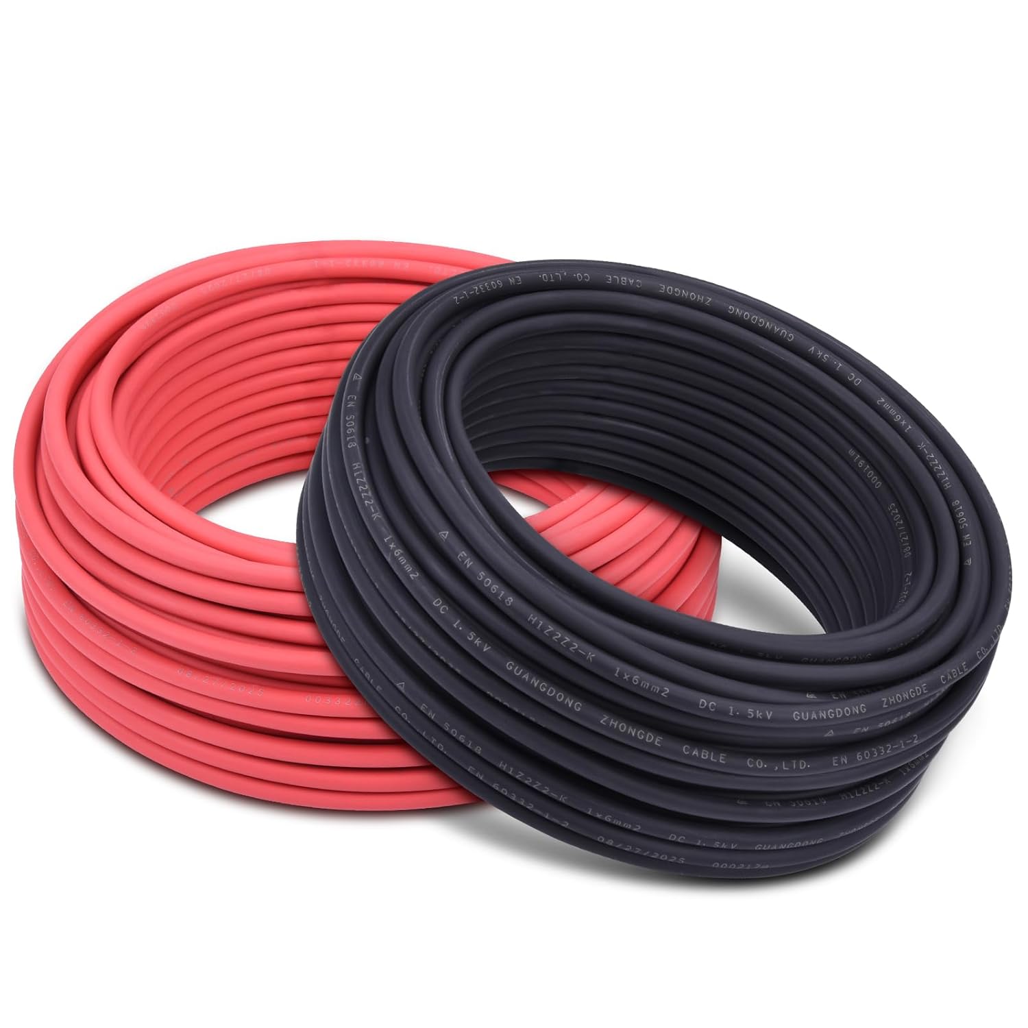 10 Gauge Wire - iGreely Solar Panel Wire 100Ft Black & 100Ft Red 10AWG(6mm²) Tinned Copper UV Resistant Cable for Solar Panel MPPT Controller Boat Marine Automotive RV Outdoor
