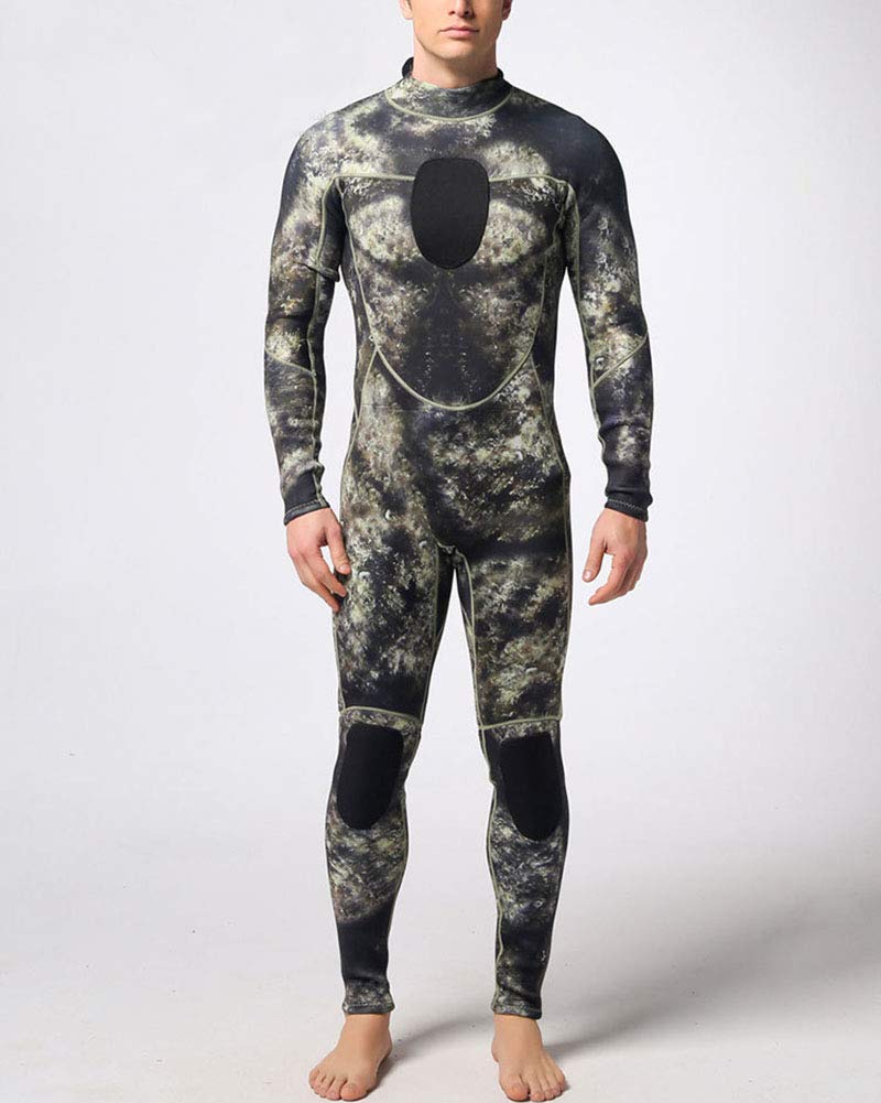 Homme Camouflage Deux Pièces Combinaisons de Plongée complètes pour Apnée/Chasse sous-Marine, Néoprène Souple, Disponible en épaisseurs 3MM