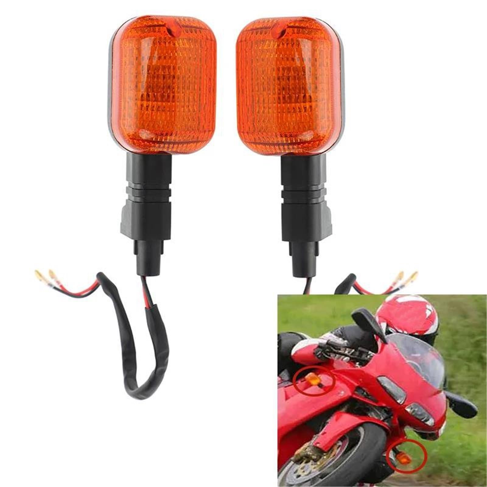 Indicatori di Direzione Indicatori Di Direzione Anteriori Posteriori Per Motociclette, Luci Lampeggianti Per Cagiva, Per Mito 125, Per Ducati 748, Indicatori Di Direzione, Lampada Frecce Moto(4 pezzi)