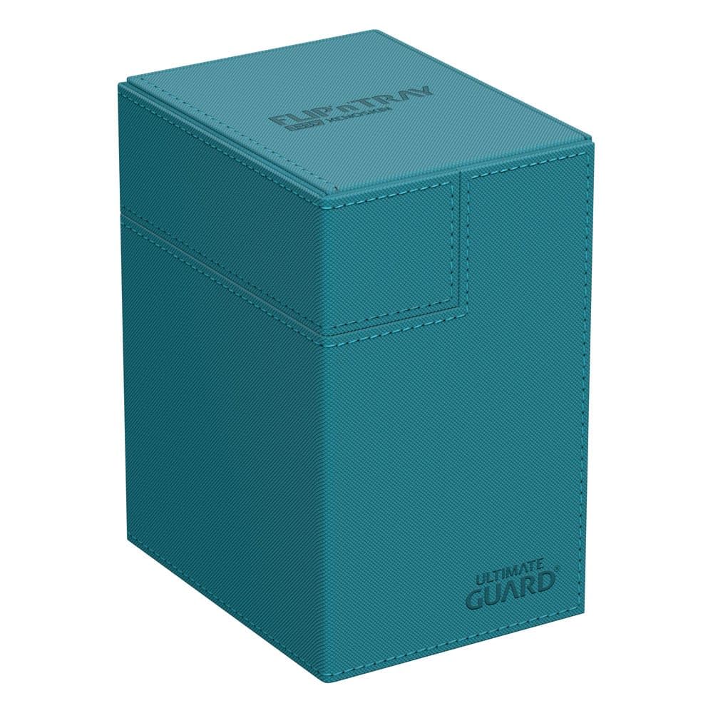 Ultimate Guard Flip'n'Tray 133+ XenoSkin Petrol Blue Rectangular Tray with Hinge Lid Trading Card Storage Box 5 x 2 x 10 cm