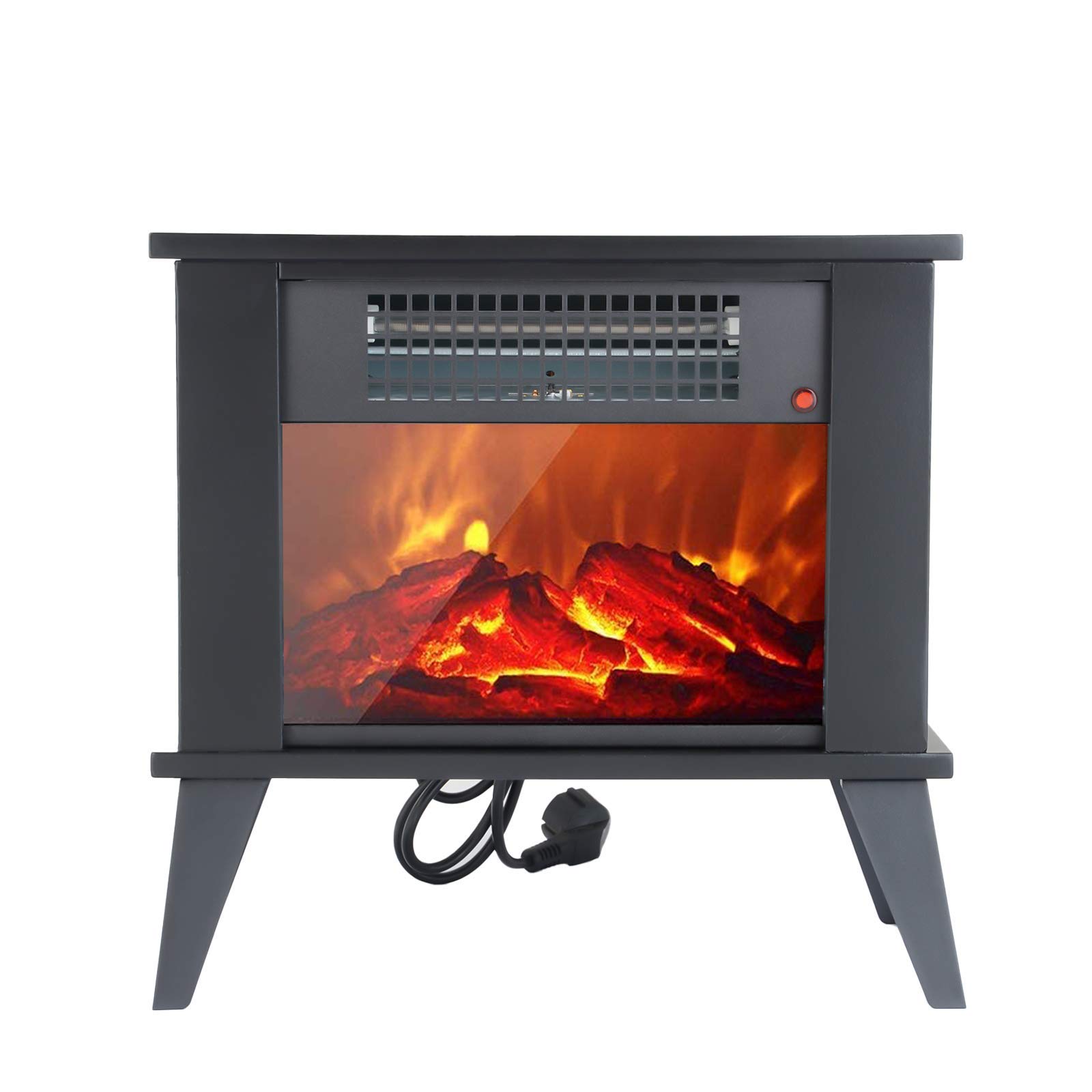 KUPPET Mini Desktop Electric Fireplace Portable Space Heater Fireplace Freestanding with Flame Effect and Overheating/Tip-Over Protection, 1000W(3400BTU) with Detachable Legs
