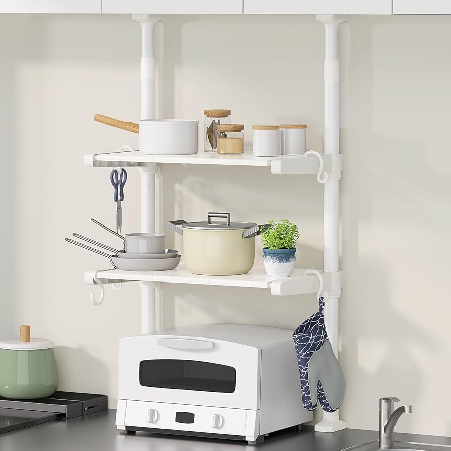 Amazon.co.jp: TKUIN 突っ張りキッチンラック 棚 2段 幅40㎝ つっぱり Amazon.co.jp: TKUIN 突っ張りキッチンラック 棚 2段 幅40㎝ つっぱり