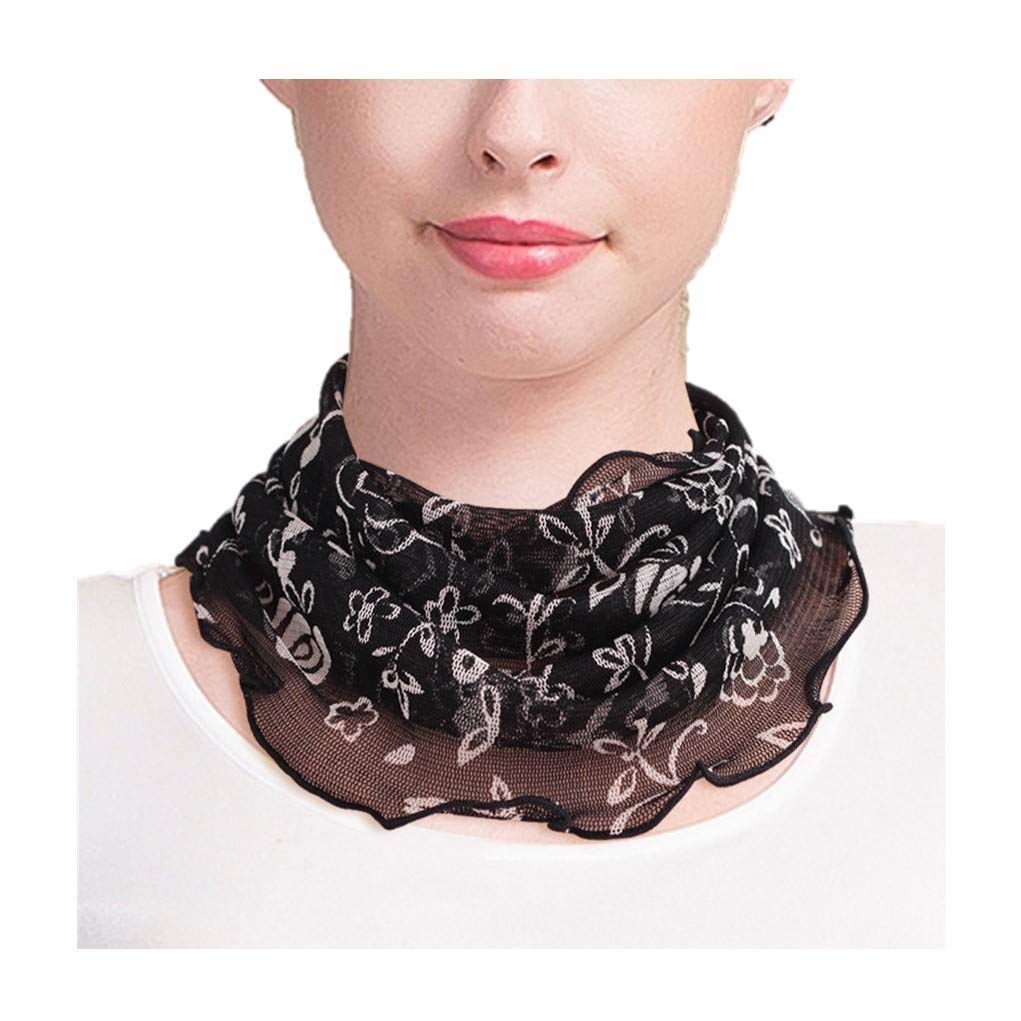 Uk_stone Women's #25 100% Mulberry Silk Neck Warmer Faux Collar Neckerchief Neck Scarf Infinity Loop Scarf (#25)