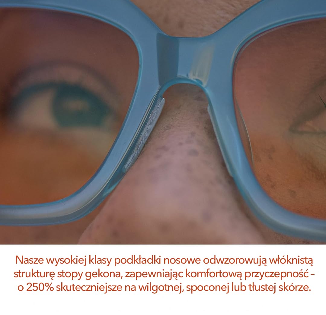 Setex Gecko Grip – Noski Do Okularów (5 Przezroczystych Par) – Antypoślizgowe Ultra-Cienkie 0.6 Mm, Mikroteksturowane Włókna, Ultra-Mocna Przyczepność, Ultra-Miękkość, Samoprzylepne, 0.6 × 7 × 16 mm