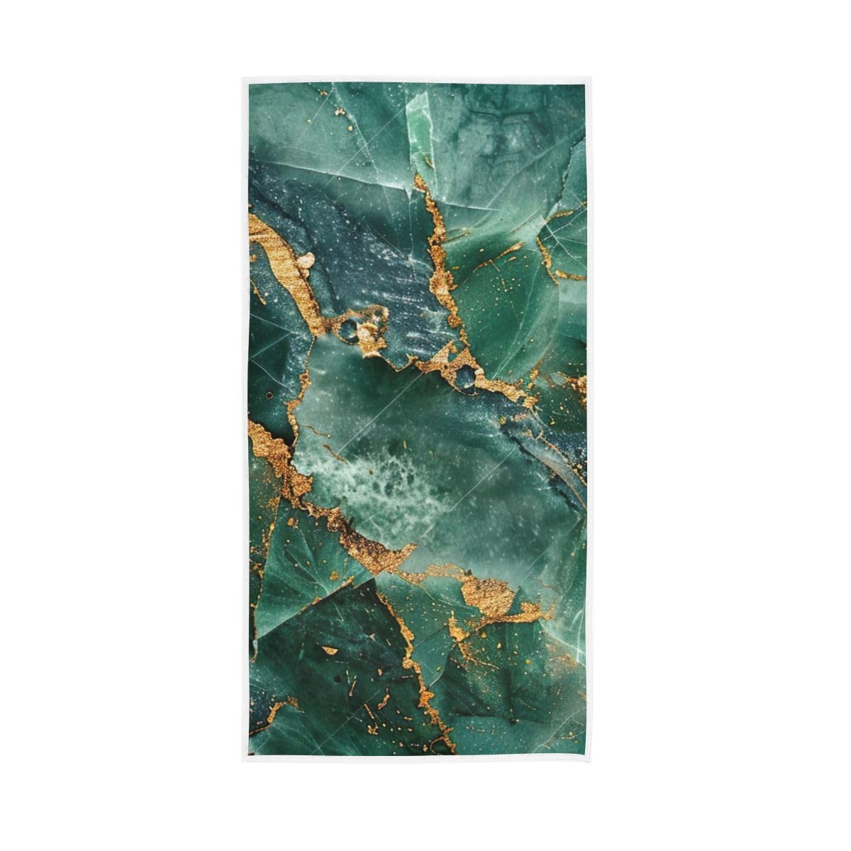 LSRCPD Green Marble Photo Bathroom Hand Towels Decorative, Hand Towel for Bathroom, Travel, Camp, Hotel, Spa 15 x 30 Inches