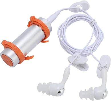 Water Proof MP3 Player, 8GB Portable Swimming Underwater Music Player with Earphones for Diving Surfing Running Skiing Kayaking, HiFi Lossless Sound Silver