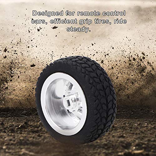 Pneu de carro RC, pneu de roda de carro RC, pneu de borracha, cubo da roda de alumínio, modelo de ca