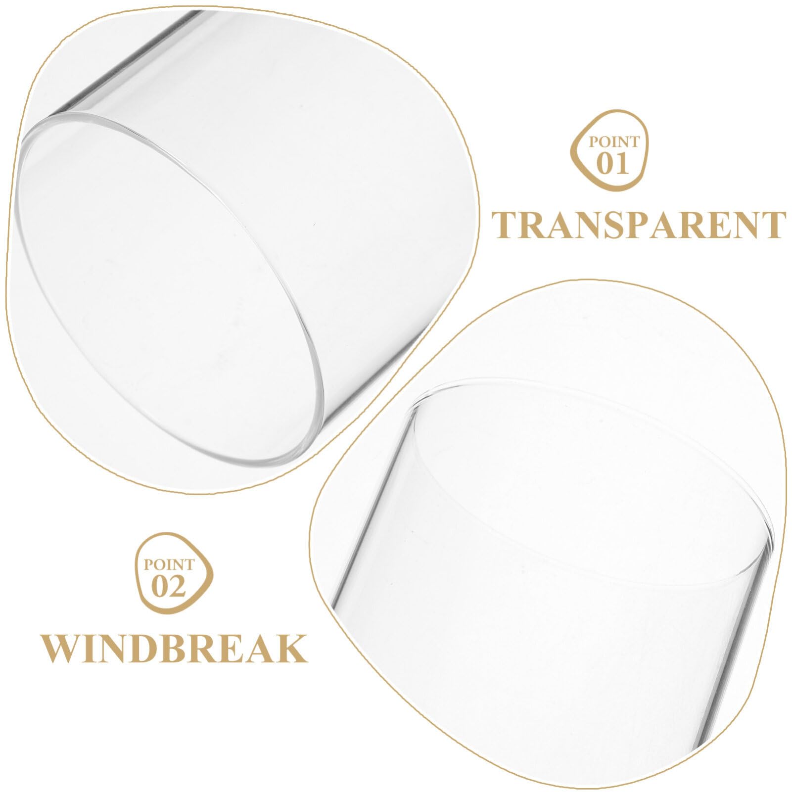 ABOOFAN Cúpulas de Cristal de Borosilicato de 2 Piezas para Velas, Portavelas Decorativos Hogar y Bodas, Diseño Elegante y Protección Viento