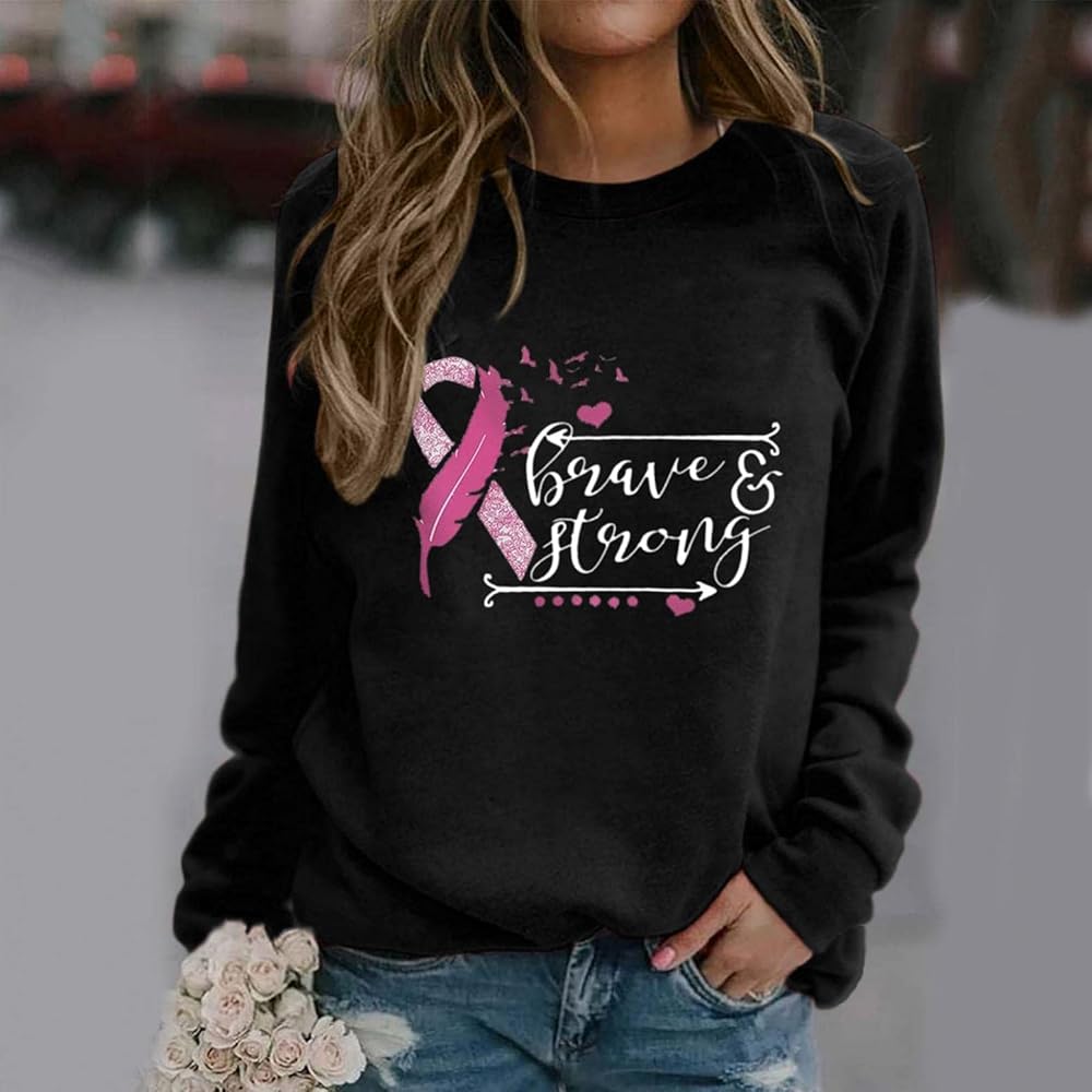 Breast cancer sweatshirts plus size Clearance