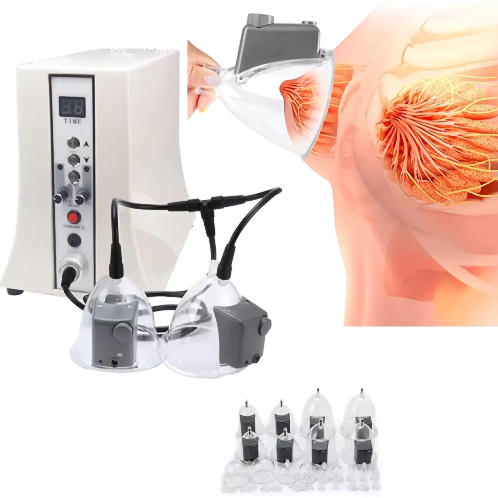 Tasse de masseur mammaire contre les tensions de la poitrine et le stress