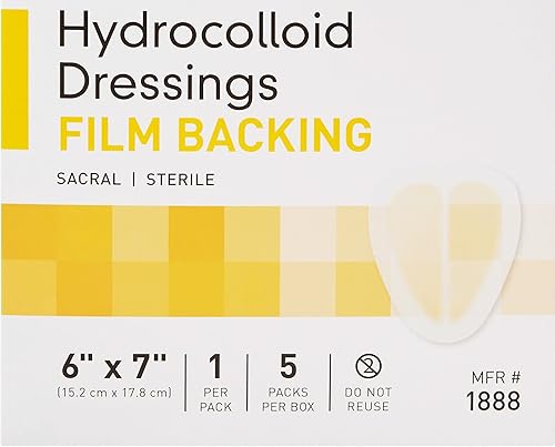 Miniatura 7 de McKesson Apósito hidrocoloide, estéril, sacro, respaldo de película, 6 in x 7 in, 5 unidades, 1 paquete