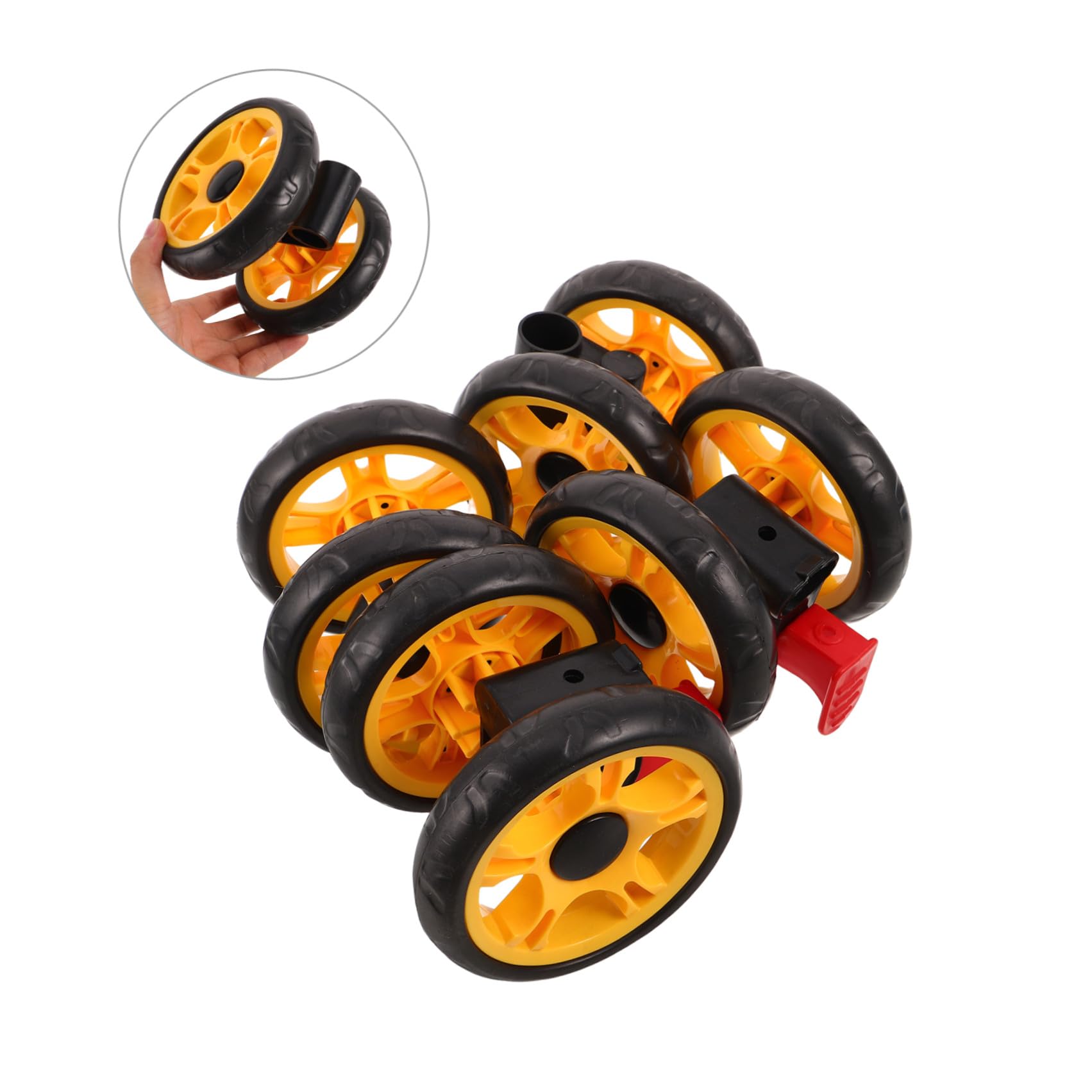 Ruota Girevole per Passeggino Doppia 4 Pezzi Nero Plastico