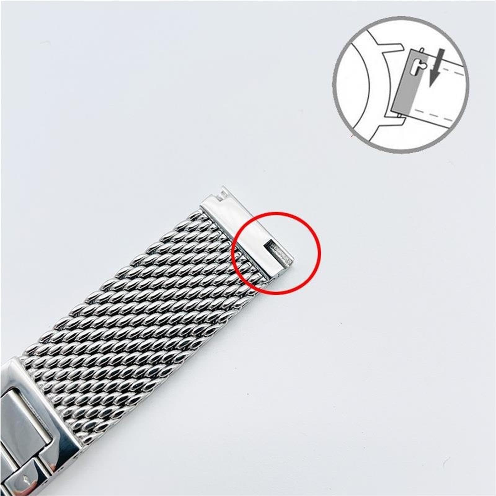 Pasek do zegarka ze stali nierdzewnej 20 mm/22 mm z szybkozłączką, męski pasek do zegarka sportowego