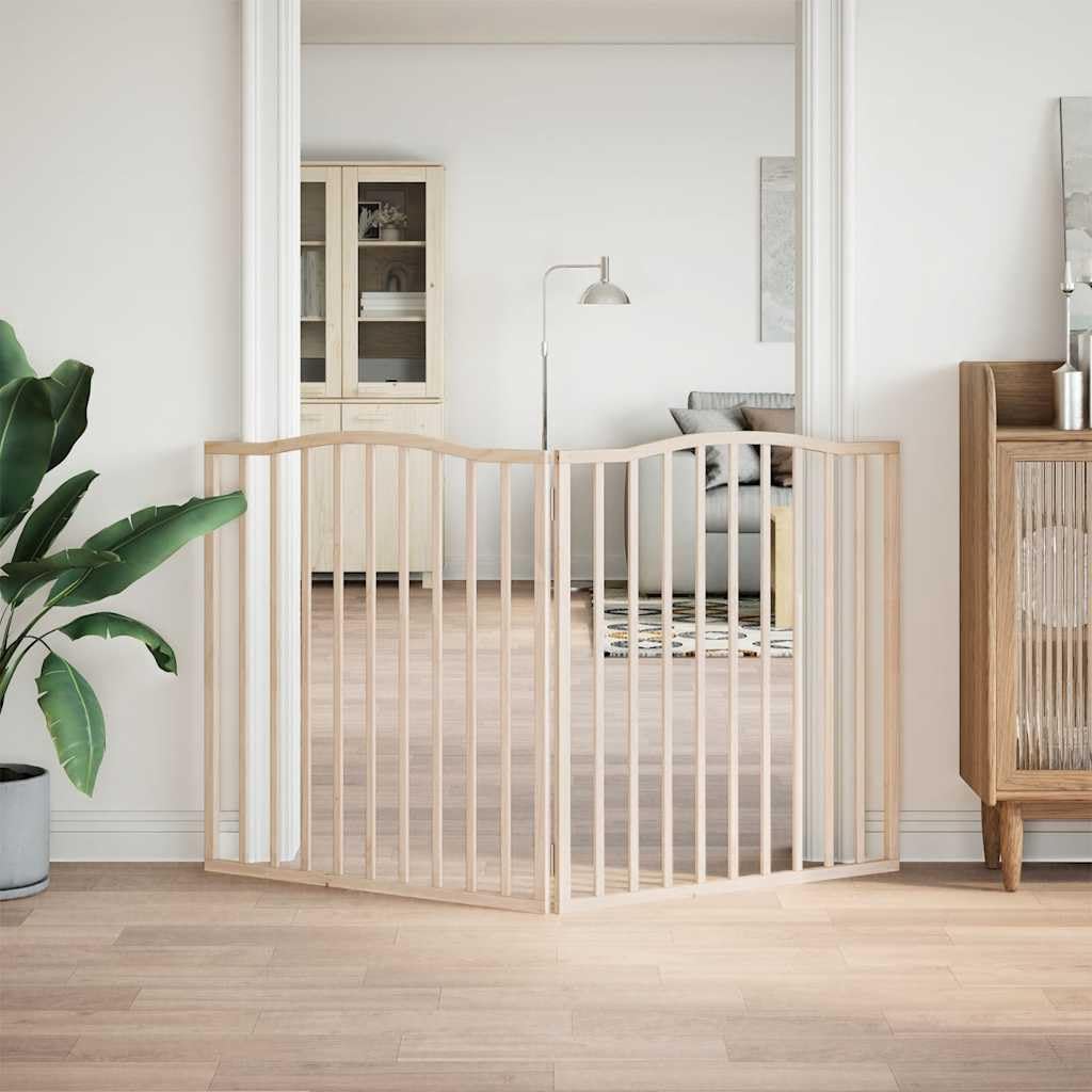 Barrera plegable de madera de álamo para perros, 2 piezas, 160 cm, puerta independiente para perros para salón, escaleras, 80 x 90 cm por panel, distancia entre rejillas, 6 cm