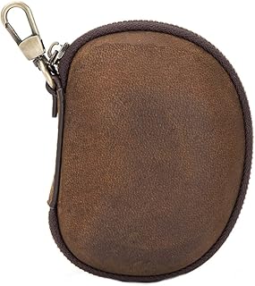 1Pc Bolsa De Moedas De Couro Genuíno Titular De Couro Pequeno Zíper Retro Mudança Bolsa Pequena Carteira Feminina Com Zíper Bolsa De Moedas Vintage Bolsa De Moedas Saco De Moedas