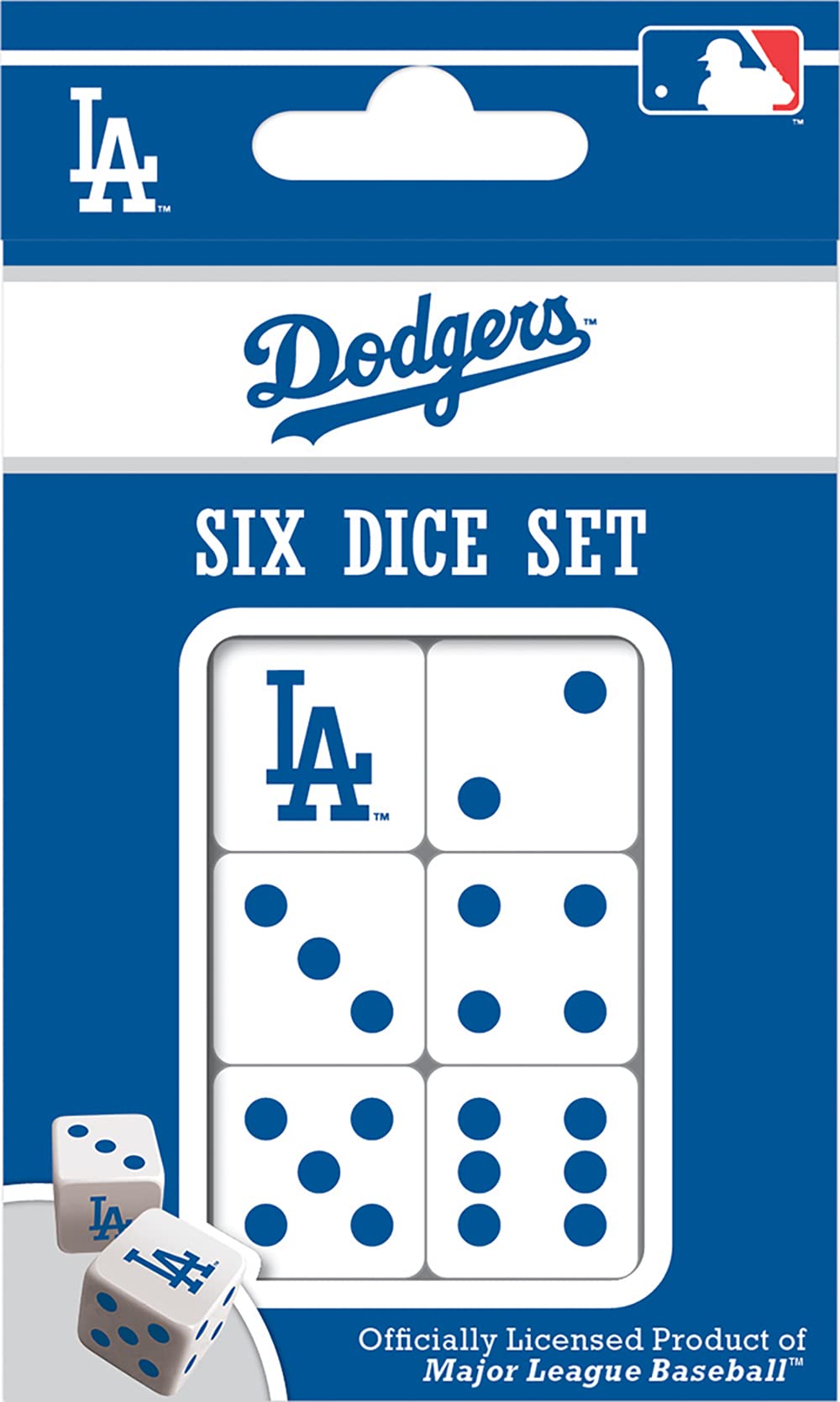 MasterPieces Game Day - MLB Los Angeles Dodgers - 6 Piece Team Logo Dice Set - D6 Standard Size