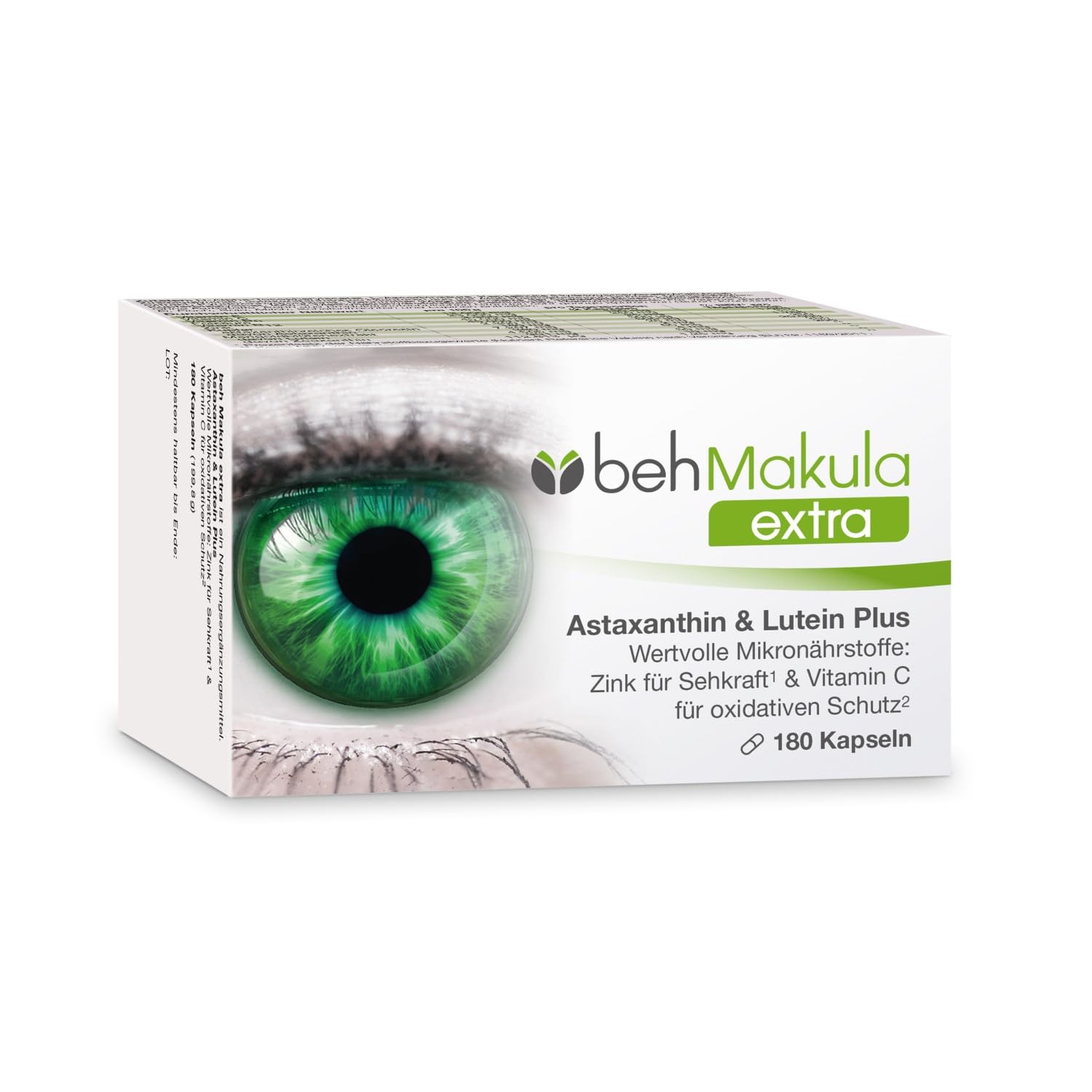beh Makula extra Kapseln, 180 Stück | Augenvitamine C, E, Folsäure, Vitamin B6, B12, Zink & Kupfer