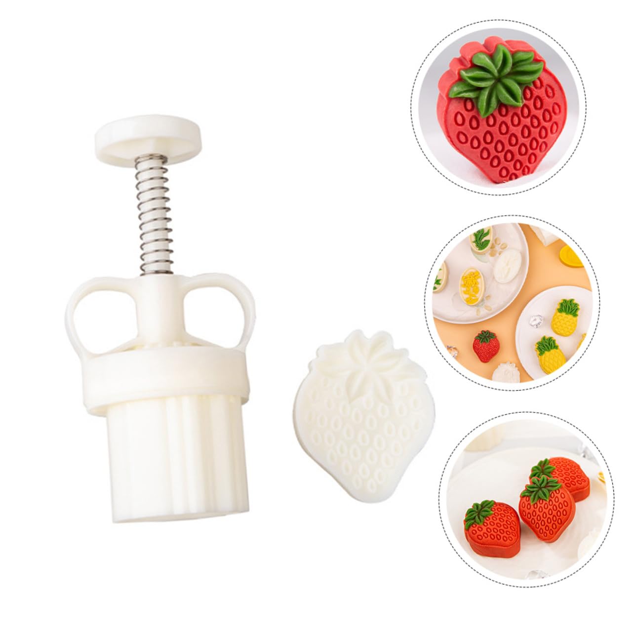 Luxshiny 1Pc Strawberry Shape Baking Mold Food Grade DIY Cookie Stamp Lightweight Hand Pressure Biscuit Tool for Family Baking Fun for Cakes Cookies