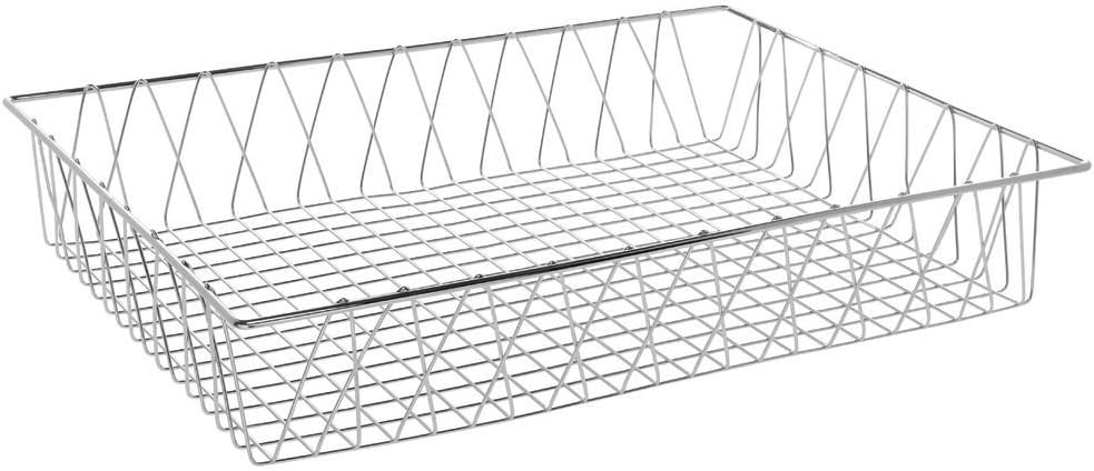 HUBERT Wire Display Basket Rectangular Chrome Plated Pastry Basket Bakery Tray - 24" L x 18" W x 4" H